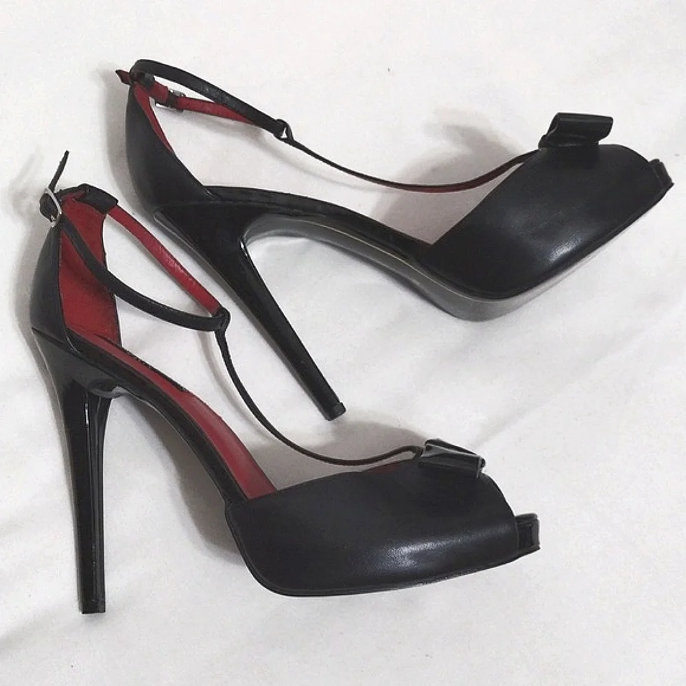 Charles Jourdan Platform Stiletto Heels US 10 Sexy Drag Queen Edgy Leather Shoes